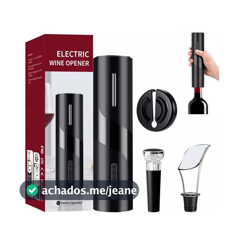 Abridor De Vinho Elétrico Saca Rolha Automático Garrafas