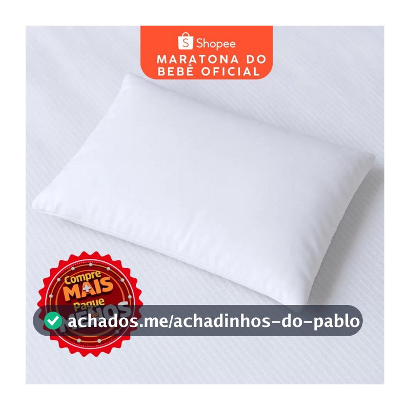 Travesseiro Bebê Berço Macio Hipoalergênico Branco Conforto Para Seu Baby mais conforto