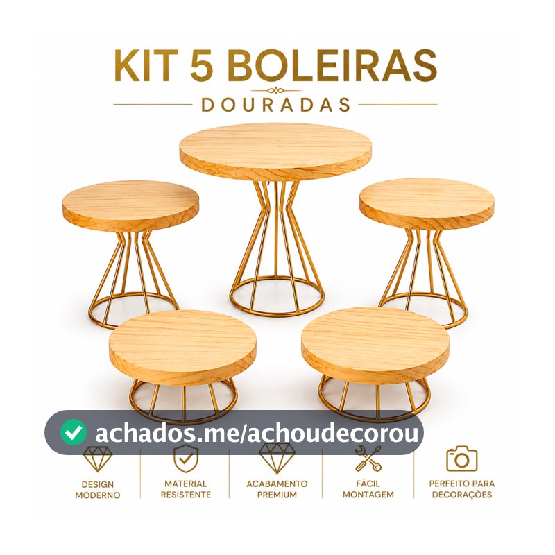 kit 5  boleira doceira em ferro para decoração aniversário festa eventos