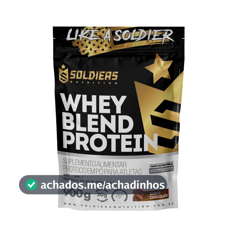 Whey Blend Protein Concentrado e Isolado 900g Soldiers Nutrition Suplemento Proteína Muscular Recuperação