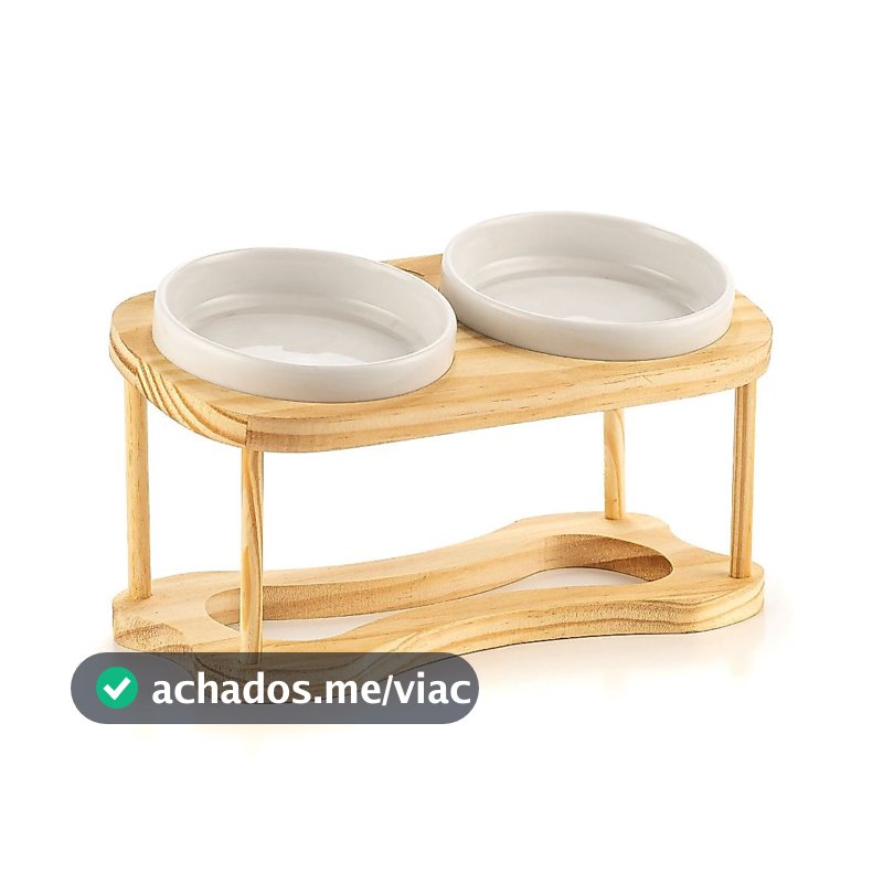 Comedouro Gato Elevado 2 Tigelas 230ml – Base Dupla Antiderrapante Conforto Cervical Premium