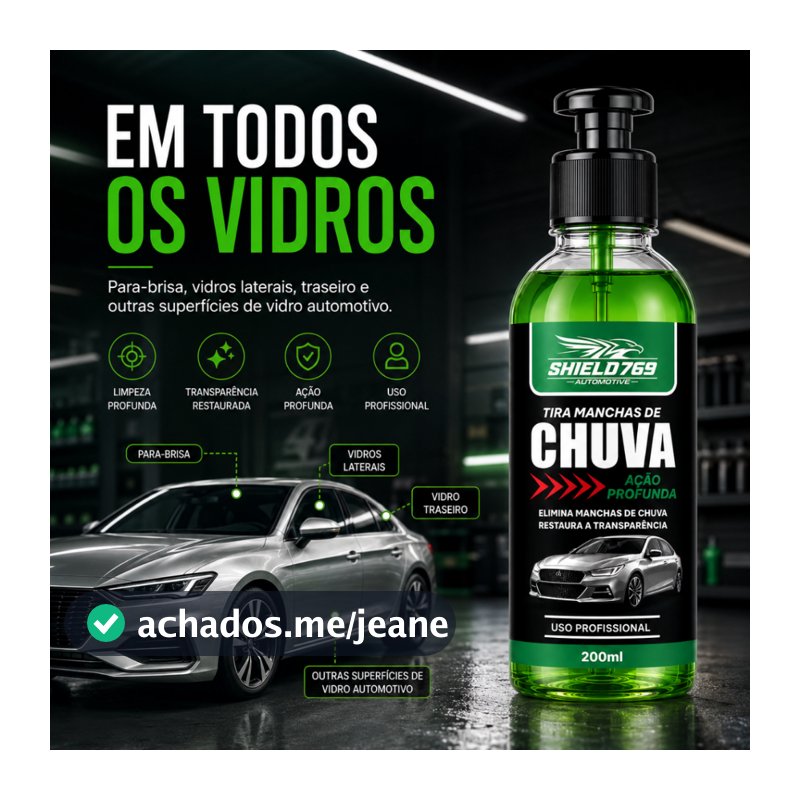 Removedor de Chuva Tira Manchas de Vidros Automotivo Concentrado - Restaura e Para-Brisas