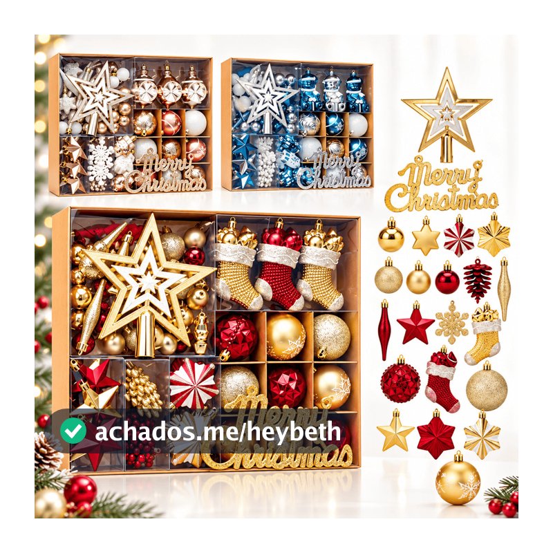 Kit 70 Bolas decoração de natal árvore pendente bolinhas enfeites natalinos casa pisca pisca led
