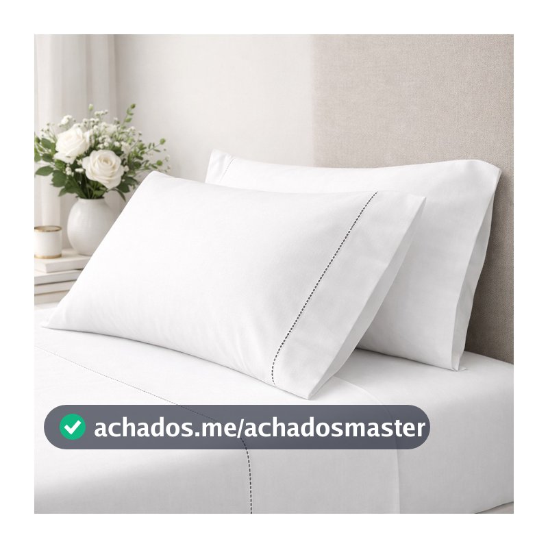 Kit 4 Fronhas 400 Fios Ponto Palito Capa Para Travesseiro 50x70 | PREMIUM