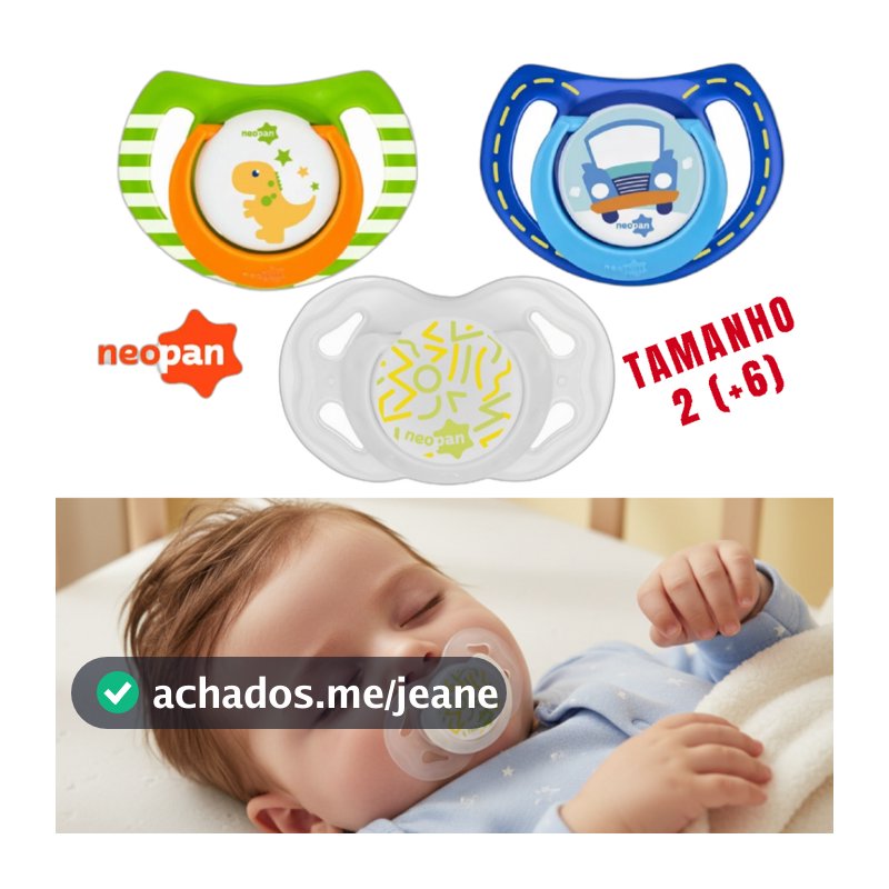 3 CHUPETAS  MENINO TAMANHO 2 (+6)  - NEOPAN