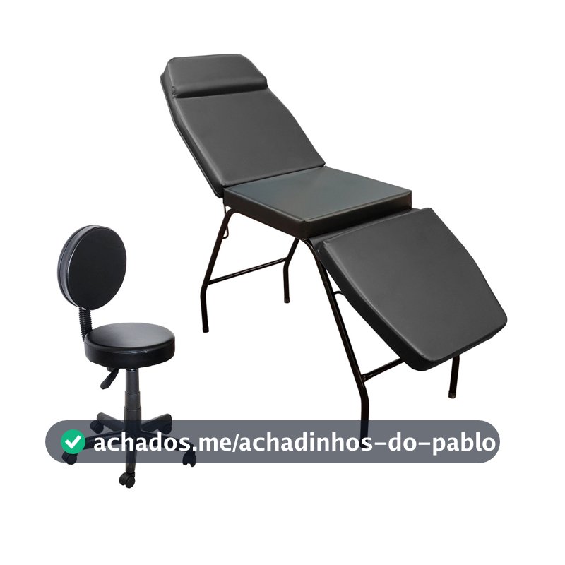 Kit Estética Tatuagem Massagem Depilação Maca 3 Posições com Mocho Fit - For-ty