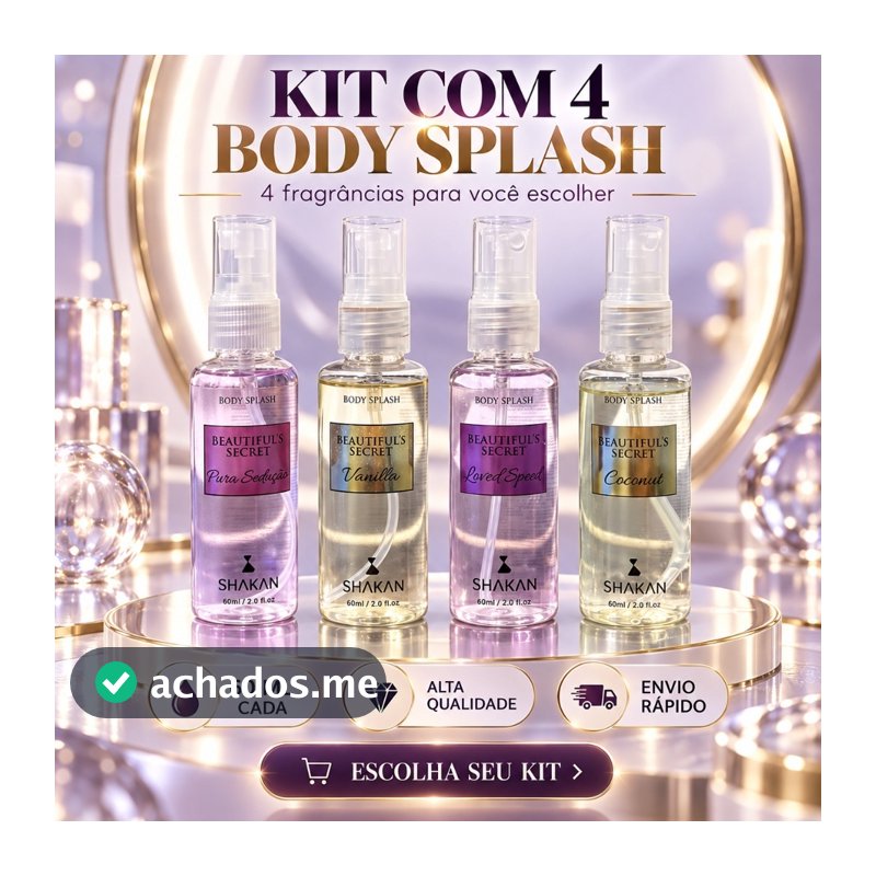 Kit 4 Body Splash victoria Lançamento Vanilla love speel pure seduction coconut