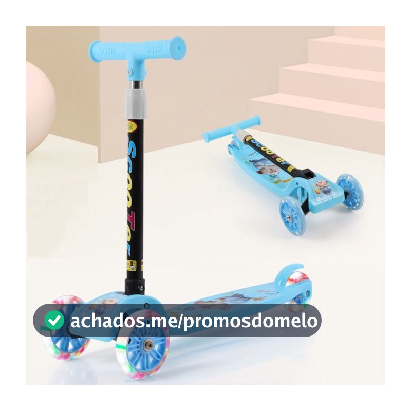 Patinete Infantil 3 Rodas De Led Dobrável Scooter Crianças--1715