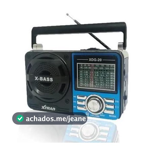 Rádio Retrô Vintage AM FM com entrada Aux P2 Pen Drive MP3 Usb XDG-20 XTRAD