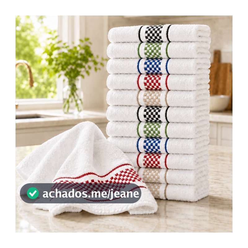 Kit 10 ou 5 Pano De Prato Atoalhado Grande Pano de Copa Algodão Atacado