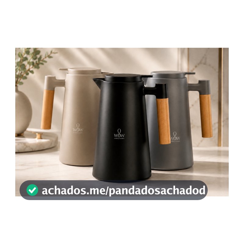 Garrafa Térmica Cabo Madeira Para Café 1l