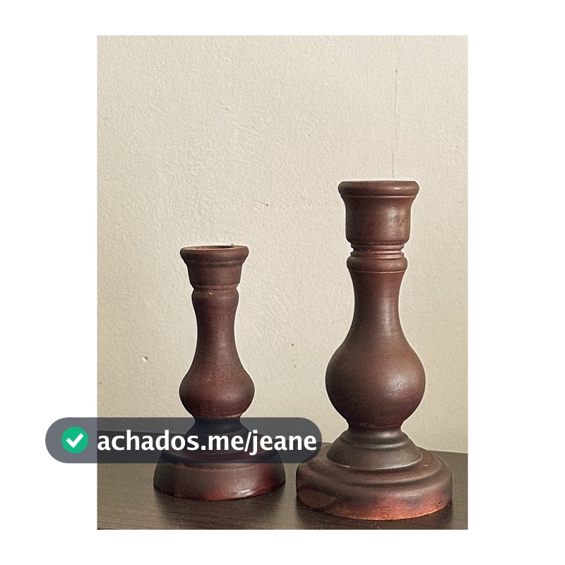 Castiçal Madeira Torneado Porta Vela Castiçal Decoração Sala Mesa Posta Rústico | Vintage Farmhouse Provençal Clássico