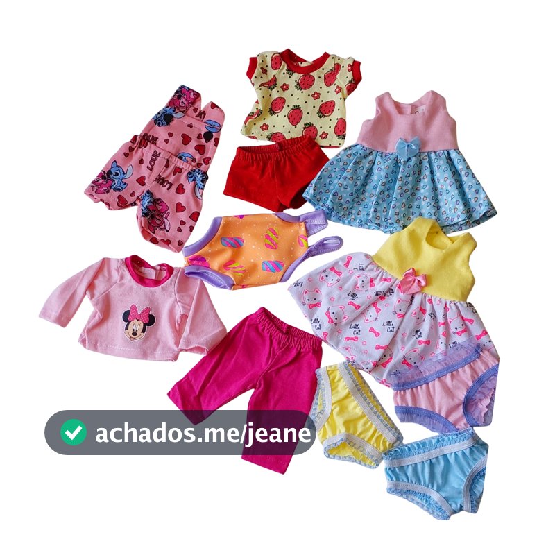 Lorenmania Roupa Boneca Baby Alive Kit Mix C/ 11 peças Cores E Estampas Variadas