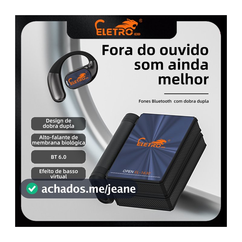 Eletromex Fone de ouvido TWS com condução óssea,sem fio, Bluetooth 6.0 redução de ruído verd redução de ruído verdadeira