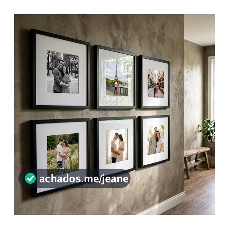 Kit 6 Quadros Decorativos 23x23 Para Sala Quarto Com Vidro Acrílico