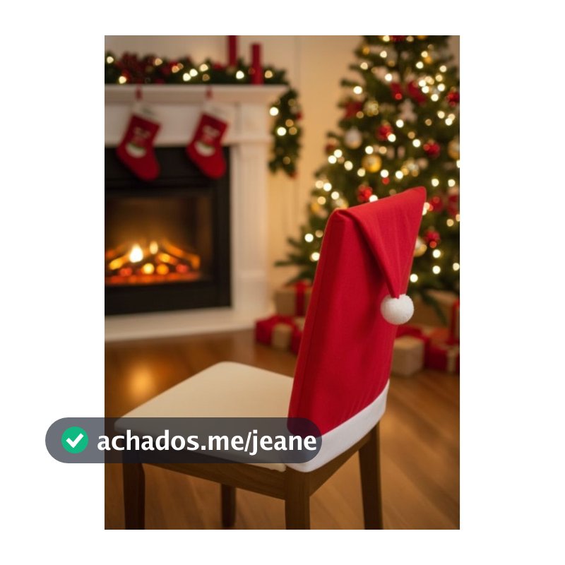 Capa de Cadeira Natalina 45x60 cm não estica – Decoração de Natal em Tecido para Sala, Jantar e Festas