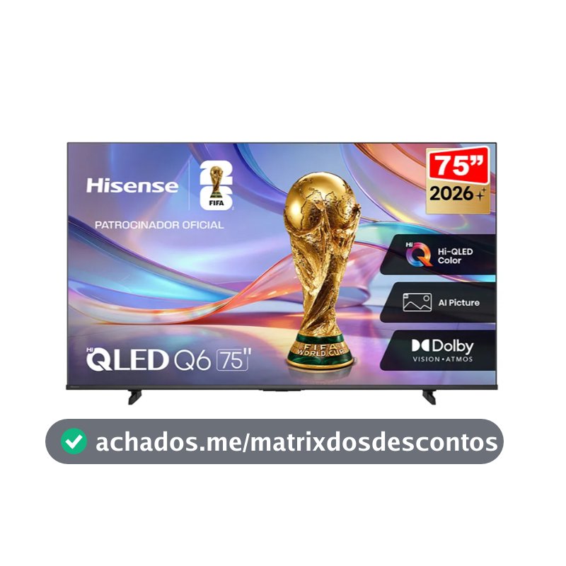 Smart TV Hisense 75" QLED 4K UHD HDR10+ 60Hz — 75Q6QVV