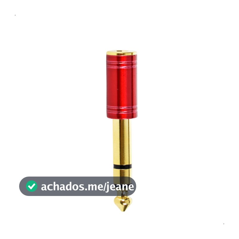Plug Adaptador P2 / P10 Bertô Estéreo Conector Vermelho Ouro