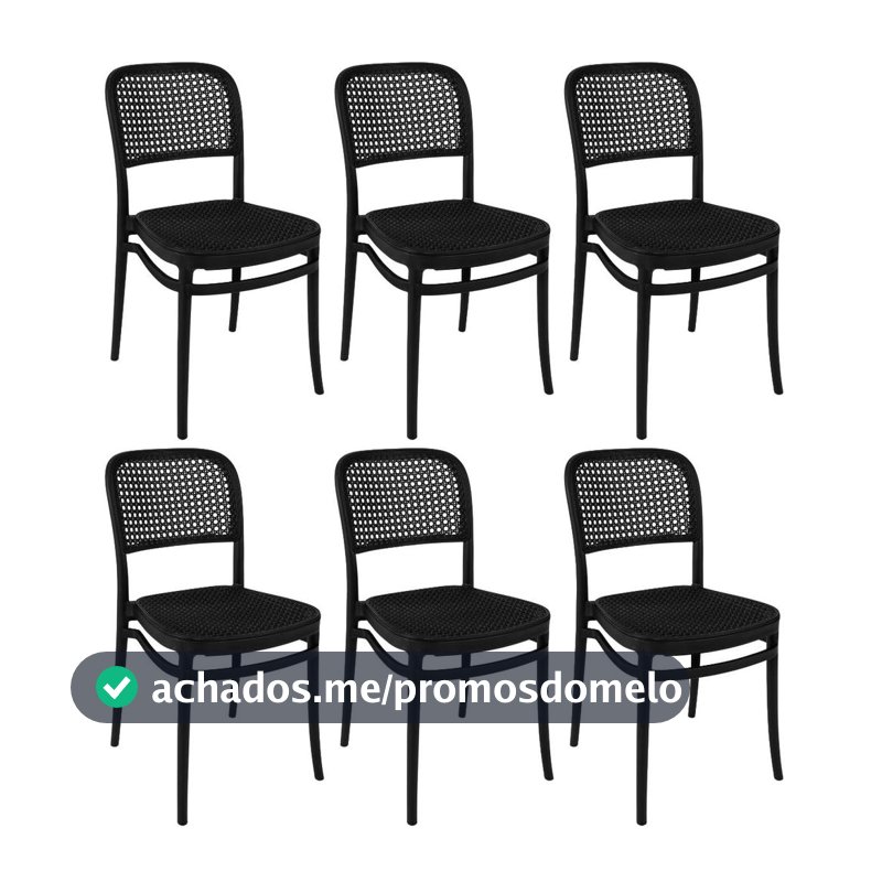 Kit 6 Cadeiras de Jantar Roma para Sala e Cozinha