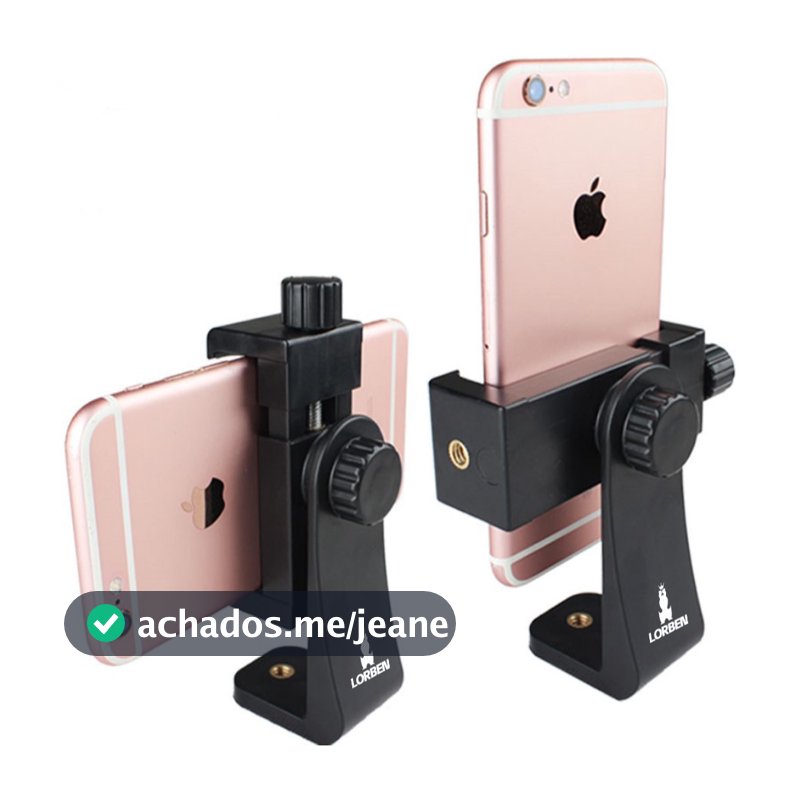 Apoio Suporte Universal Celular Lorben 360 Graus Vertical E Horizontal para Tripé Rosca 1/4