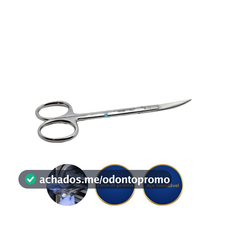 Tesoura Iris Curva Ice - Odontológica/ Média/ Cirurgica