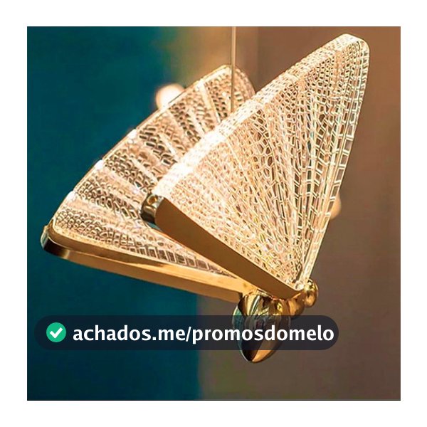 Lustre Pendente Borboleta Quarto / Sala 3 cores Branco Frio Branco Quente Branco Neutro 5w Led - Bivolt