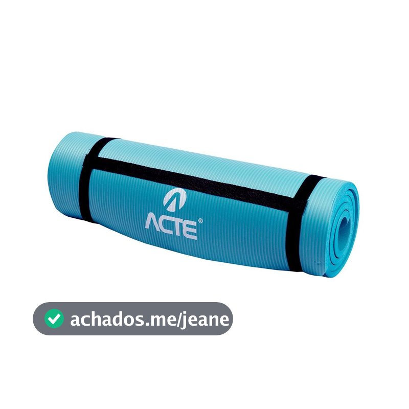 Tapete Comfort de Yoga Macio,1,2cm de Espessura, 1,80m de Comprimento, Verde, T54, Acte Sports