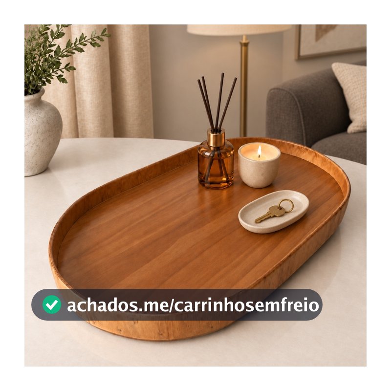 Bandeja Decorativa Oval Organizadora Multiuso Porta Perfumes Maquiagem Lavabo Penteadeira Sala Banheiro Cozinha