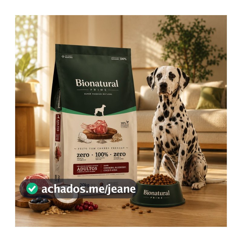 Ração Para Cachorro 20kg Bionatural Adulto Raças Grandes e Gigantes Cordeiro 26% Proteína