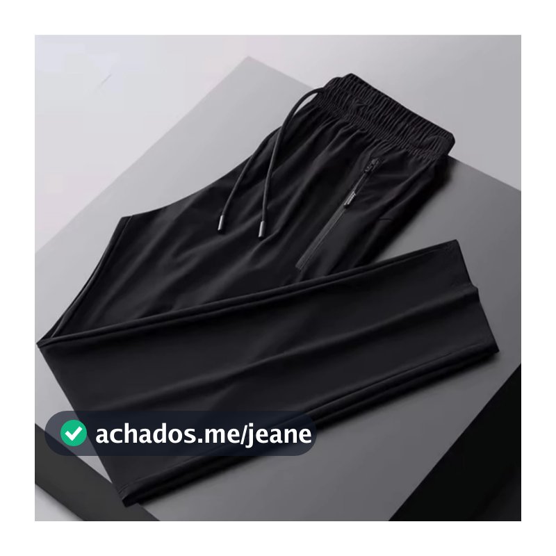 Calça Masculina Dry Fit com Elastano Jogger Esportiva Academia Casual com Bolsos