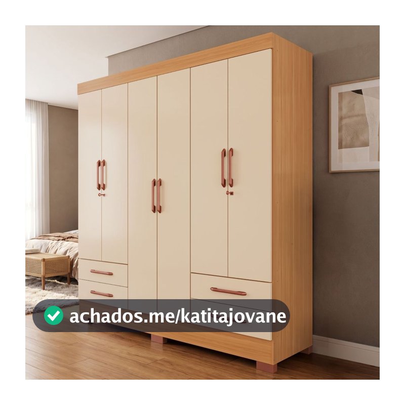 Guarda-Roupas Portofino 100% MDF 6 Portas 4 Gavetas