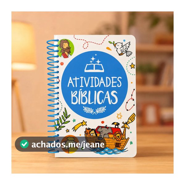 Livro Infantil de Atividades Bíblicas em Espiral | Passatempos Educativos