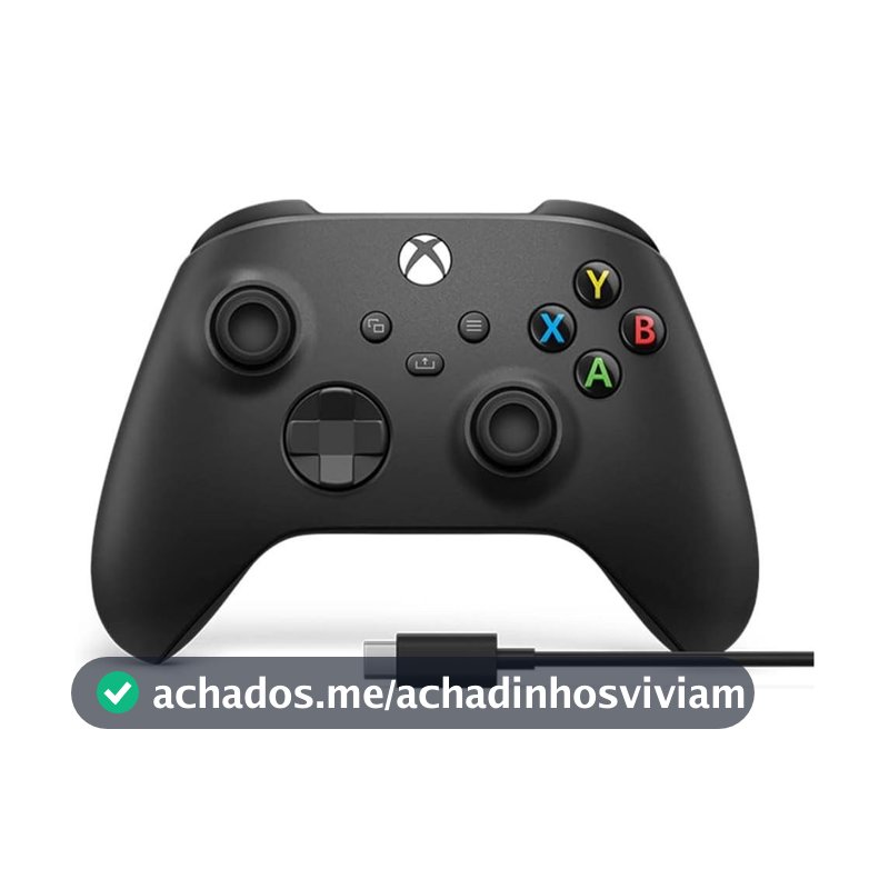 Controle para Xbox Sem Fio Preto + Cabo USB-C