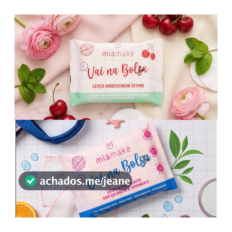 Lenço Higienizador Íntimo / Demaquilante Miamake Vai na Bolsa | Kit com 2, 3 ou 5 | Uso Diário Feminino | Vitamina C
