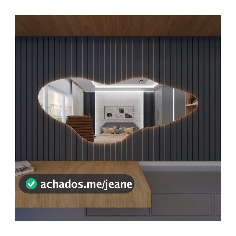 Espelho Organico Com Led Luz Branca e Amarela E04 Corpo Inteiro Sala Quarto Salão