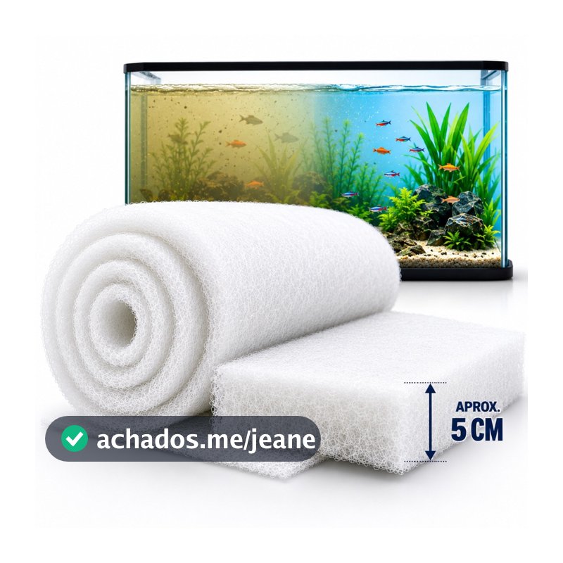Manta Filtro para Aquário de Peixes Acrilica Perlon Ultra Grossa - 5cm Espessura - Aquários Lagos