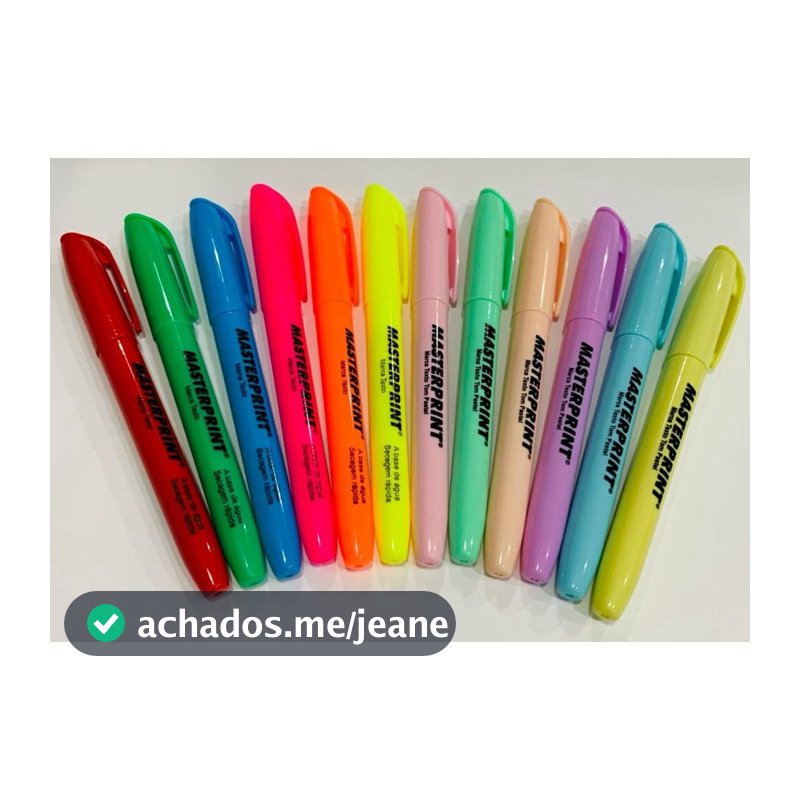 Kit Marca Texto (6 Neon + 6 pastel) Caneta Marca Textos Masterprint