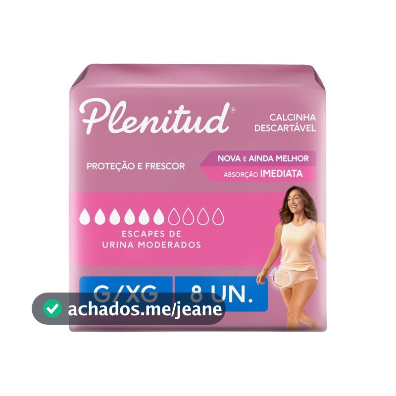 Calcinha Descartável Plenitud Femme G/XG de 8 Unidades