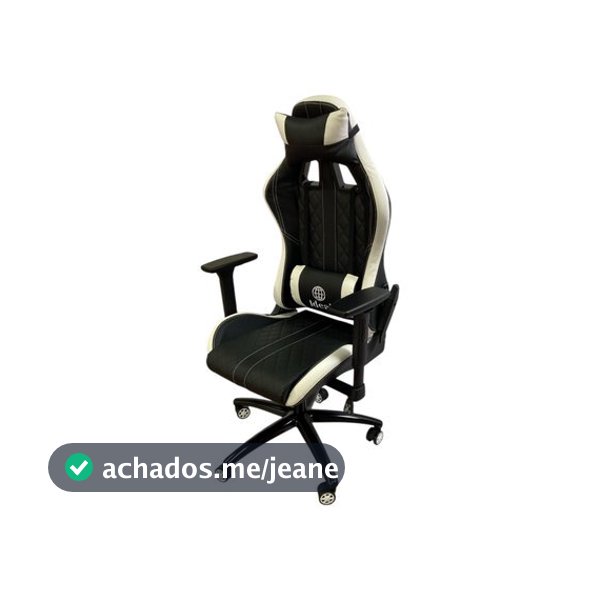 Cadeira Gamer Ergonômica Executiva Conforto Ajustável Design Moderno Preto Detalhes Branco