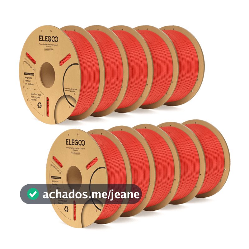 Caixa com 10 Filamentos Elegoo PLA + (Plus) 1.75mm 1Kg
