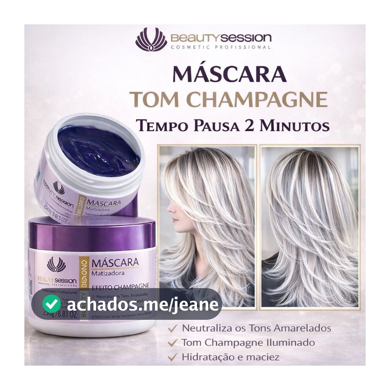 Máscara Matizadora Champagne Profissional 250 gr - Beauty Blond - Beauty Session Cosmetic Professional