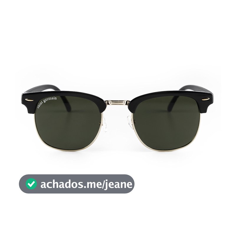 Óculos de Sol Preto Clássico Moda Quadrado Soho Green Black