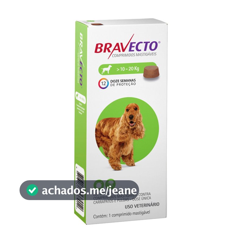 Antipulgas e Carrapatos Bravecto 10 a 20 Kg