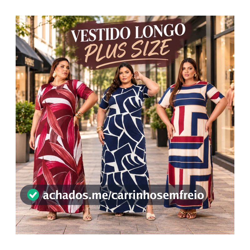 Vestido Feminino Plus Size Moda Evangélica 44 ao 58 Fenda Lateral Festa Casual Trabalho Verão Social