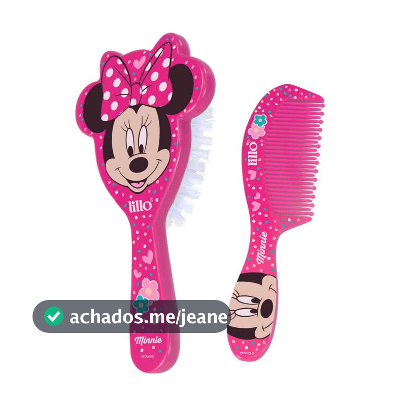 Conjunto Escova E Pente De Cabelo Minnie Rosa - Lillo