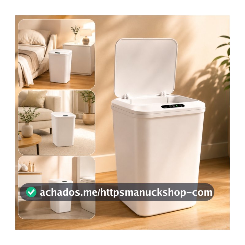 Lixeira Sensor Automática 16L Inteligente Recarregável Moderna Usb Anti Odor Cozinha Banheiro Escritório