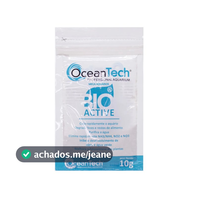 Oceantech Bio Active 10g Ativador Biológico Aquário Bactérias Vivas Benéficas Ciclagem Rápida