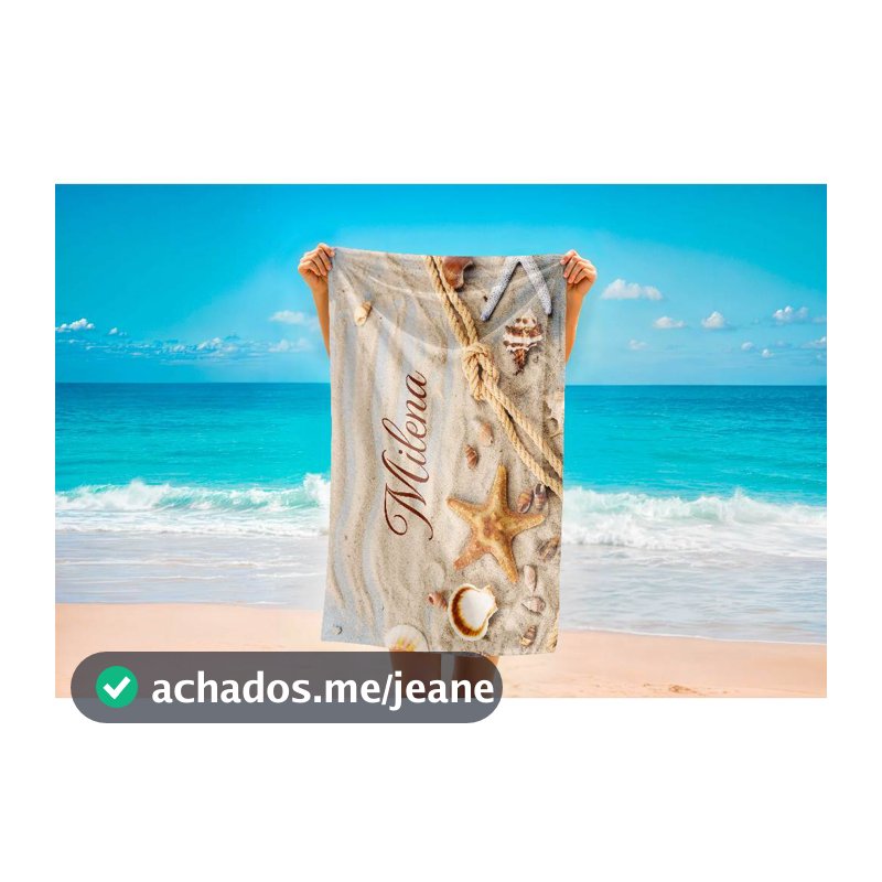 Cangas com Nome Personalizadas praia verão luxo 1,35x90cm