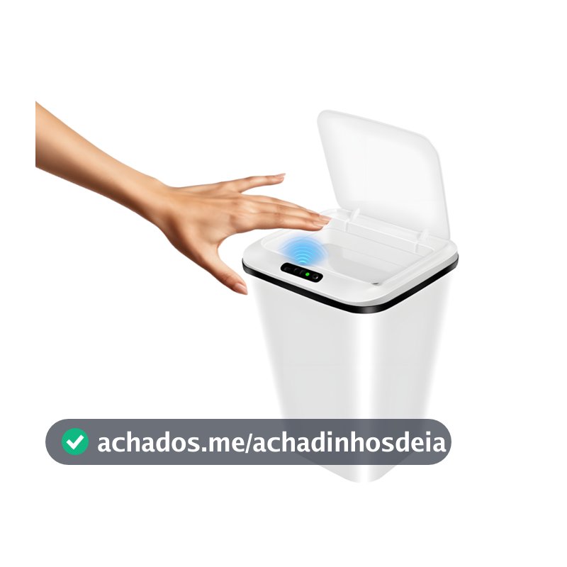 Lixeira com Sensor Automático Inteligente Abre Fácil em Toque Cesto Lixo Casa 16 Litros