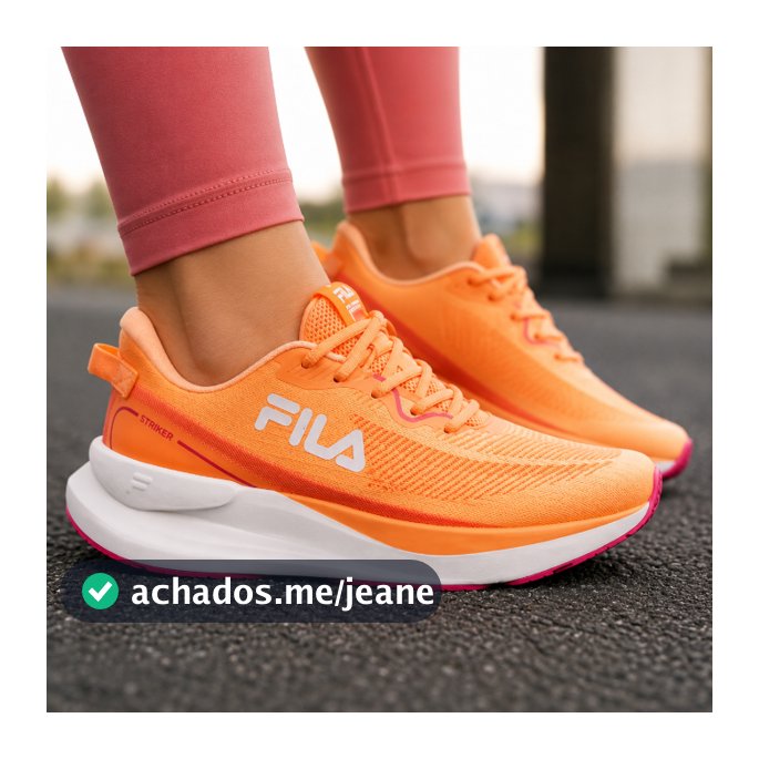 Tênis Fila Feminino Striker Laranja Esportivo Corrida Oferta